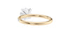 Round Solitaire Slim Diamond Band Engagement Ring