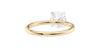 Round Solitaire Slim Diamond Band Engagement Ring