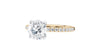 Round Solitaire Slim Diamond Band Engagement Ring
