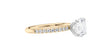 Round Solitaire Slim Diamond Band Engagement Ring