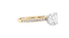 Round Solitaire Slim Diamond Band Engagement Ring