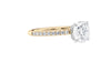 Round Solitaire Slim Diamond Band Engagement Ring