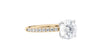 Round Solitaire Slim Diamond Band Engagement Ring
