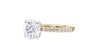 Round Solitaire Slim Diamond Band Engagement Ring