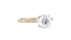 Round Solitaire Slim Diamond Band Engagement Ring