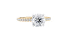 Round Solitaire Slim Diamond Band Engagement Ring