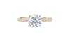 Round Solitaire Slim Diamond Band Engagement Ring