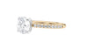 Round Solitaire Slim Diamond Band Engagement Ring