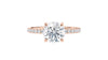 Round Solitaire Slim Diamond Band Engagement Ring