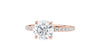 Round Solitaire Slim Diamond Band Engagement Ring