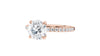 Round Solitaire Slim Diamond Band Engagement Ring