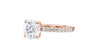 Round Solitaire Slim Diamond Band Engagement Ring