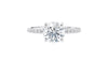 Round Solitaire Slim Diamond Band Engagement Ring