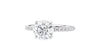 Round Solitaire Slim Diamond Band Engagement Ring