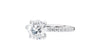 Round Solitaire Slim Diamond Band Engagement Ring