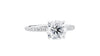 Round Solitaire Slim Diamond Band Engagement Ring