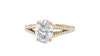 Oval Solitaire Split Diamond Band Engagement Ring