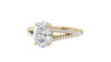 Oval Solitaire Split Diamond Band Engagement Ring