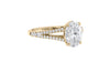 Oval Solitaire Split Diamond Band Engagement Ring