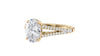 Oval Solitaire Split Diamond Band Engagement Ring