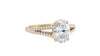 Oval Solitaire Split Diamond Band Engagement Ring