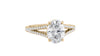 Oval Solitaire Split Diamond Band Engagement Ring