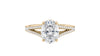 Oval Solitaire Split Diamond Band Engagement Ring