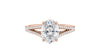 Oval Solitaire Split Diamond Band Engagement Ring