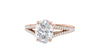 Oval Solitaire Split Diamond Band Engagement Ring