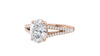 Oval Solitaire Split Diamond Band Engagement Ring