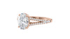 Oval Solitaire Split Diamond Band Engagement Ring