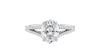 Oval Solitaire Split Diamond Band Engagement Ring