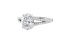 Oval Solitaire Split Diamond Band Engagement Ring