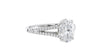 Oval Solitaire Split Diamond Band Engagement Ring