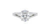 Oval Solitaire Split Diamond Band Engagement Ring