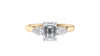 Emerald & Pear Cut Trilogy Diamond Engagement Ring