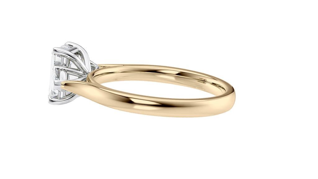 Emerald & Pear Cut Trilogy Diamond Engagement Ring