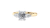 Emerald & Pear Cut Trilogy Diamond Engagement Ring