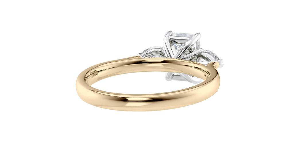 Emerald & Pear Cut Trilogy Diamond Engagement Ring