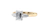 Emerald & Pear Cut Trilogy Diamond Engagement Ring
