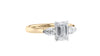 Emerald & Pear Cut Trilogy Diamond Engagement Ring