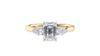 Emerald & Pear Cut Trilogy Diamond Engagement Ring