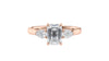 Emerald & Pear Cut Trilogy Diamond Engagement Ring