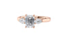Emerald & Pear Cut Trilogy Diamond Engagement Ring