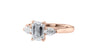 Emerald & Pear Cut Trilogy Diamond Engagement Ring