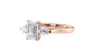 Emerald & Pear Cut Trilogy Diamond Engagement Ring