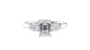 Emerald & Pear Cut Trilogy Diamond Engagement Ring