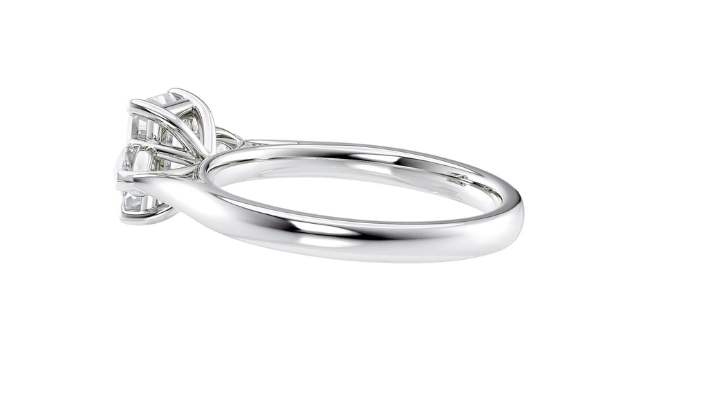 Emerald & Pear Cut Trilogy Diamond Engagement Ring