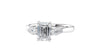 Emerald & Pear Cut Trilogy Diamond Engagement Ring