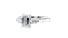 Emerald & Pear Cut Trilogy Diamond Engagement Ring